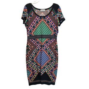 Calvin Klein Women's Dress 8P Stretch Sheath Color Block Geometric Art Deco Mori
